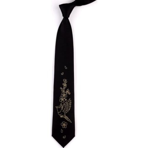 Free Shipping New Male mens Original design tie female retro personality gift necktie Plum blossom canary bronzing embroidery