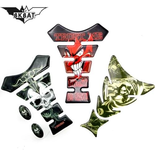 BKBAT 3D Motorcycle Decal Tank Pad Protector Skull Racing Car Sticker For SUZUKI gsr 750 hayabusa bandit 1200 gsr 750 gsxr 1000