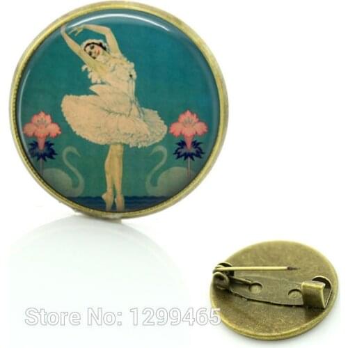 2017 Pin Brooches For Christmas Gift For Girl Ballet Dancer Swan Lake Art Deco Ballerina Jewelry New Year Vintage Brooches C260