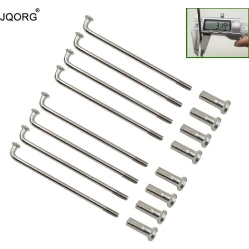 10 # 3.2 mm J-bend Cylinder Body Equal Diameter Lighting Sliver Color Electric Motorcycle Spokes With 18 mm 45 # Steel Nipples