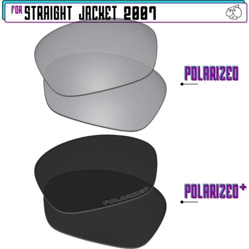 EZReplace Polarized Replacement Lenses for - Oakley Straight Jacket 2007 Sunglasses - BlackP Plus-Silver P