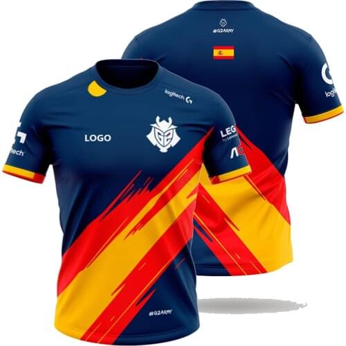 G2 Spain Team Jersey G2 E-Sports Supporter T-Shirt League Of Legends Game G2 E-Sports Team Uniform Jersey Can Be Customized Top