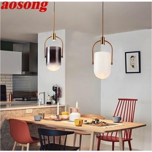 AOSONG Nordic Creative Pendant Light Contemporary Simple LED Lamps Fixtures for Home Dining Room