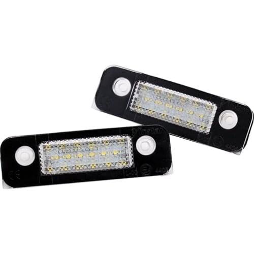 2Pcs/Set HAUSNN 12V Canbus LED License Plate Lamp 18SMD White Error Free for Ford Fiesta Mondeo MK2 Fusion Free Shipping