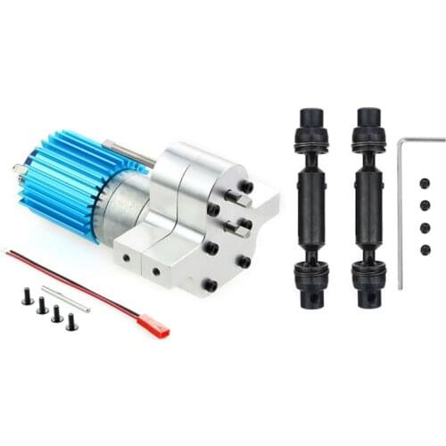 Metal 370 Motor Gearbox Gear Box with Drive Shaft for WPL C14 C24 B24 B36 MN D90 MN99S RC Car Upgrade Accessories