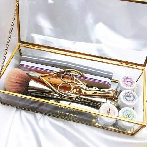 Multi-layer Box Manicure Organizer Boxes with Lid Lipstick Jewelry Organizer for Cosmetics Nail Tools Light Storage Box Desktop