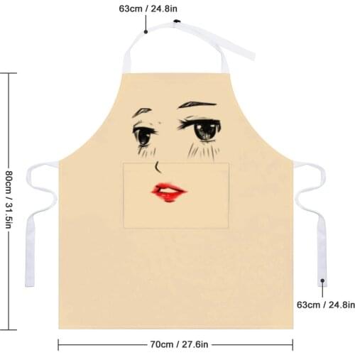 Cartoon Expression Kitchen Oil Resistant Wreath Cartoon Kitchen Apron School For Women Man 70×80cm