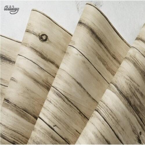 Beibehang Wooden Wallpapers Nostalgic Retro Mediterranean Bedroom Study Restaurant TV Wall Background American Striped Wallpaper