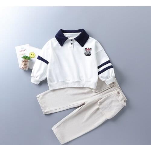 2-7 years high quality girl clothing set 2020 new fashion active casual shirt+ Stretch & Spandex pant kid children clothing