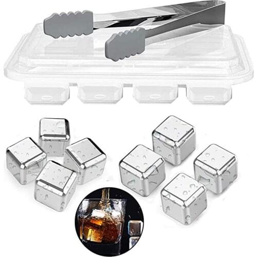 Stainless Steel Whisky Stones Gift Set Reusable Ice Cubes Storage Box High Cooling Technology Great Birthday Gift for Men