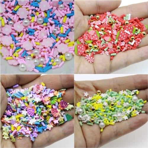 20g Assorted Polymer Clay Sprinkles Slice DIY Resin Shaker Jewelry Stuff Slime Phone Case Decorations Pearls Beads