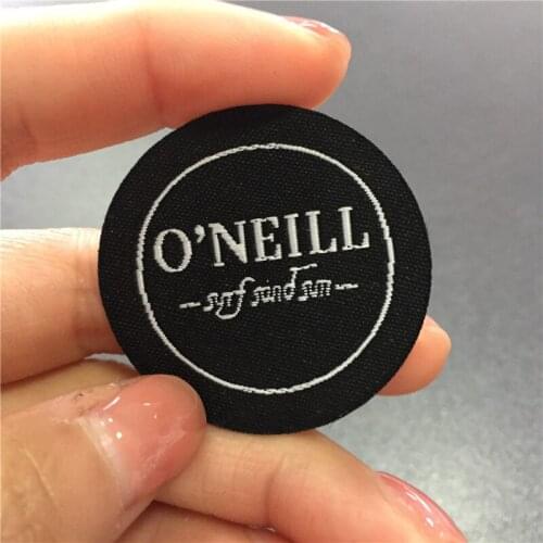 Custom 75D Density Fancy Cutting 4*4.2cm Woven Patch for Clothing Bags Shoes Caps