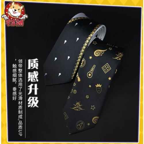 Anime JoJo Bizarre Adventure Golden Wind KILLER QUEEN Kira Yoshikage Skull Neck Tie Cosplay Necktie Costumes Accessories Prop