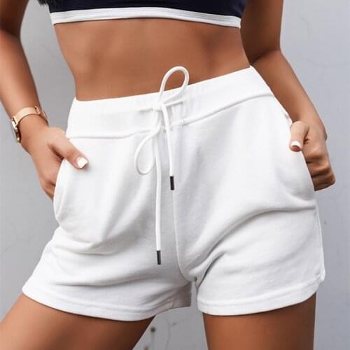 Yushuhua Waist Drawstring Training Gym Sport Shorts Women Loose Fit Running Yoga Fitness Shorts with Pockets Breathable Leggings