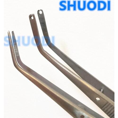 Dental Surgical Operation Stitching Tweezer College Tweezers Cotton Dressing Tissue Tweezer Serrated Tip Oral Care