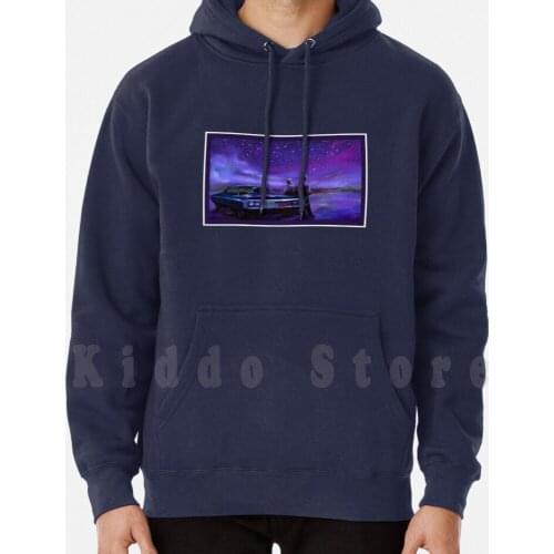 Impala Nights-Sam And Dean hoodie long sleeve Supernatural Impala 67 Impala Chevy Car Night Scene Galaxy Purple