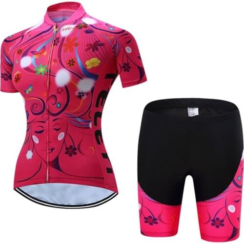 Teleyi Cyling Jersey Set Women Breathable Cycling Clothing Ropa Ciclismo Short Sleeve MTB Bike Jersey Set Bicycle Wear Clothes