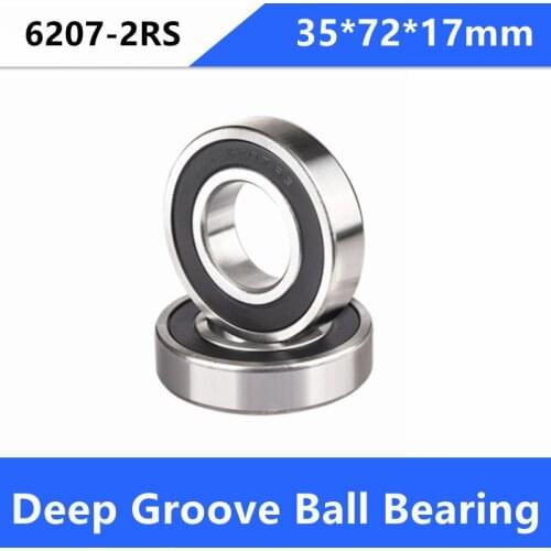 10pcs/lot 6207RS 6207-2RS 6207 2RS rubber seal ball bearings 35*72*17mm Deep Groove Ball Bearing 35x72x17mm