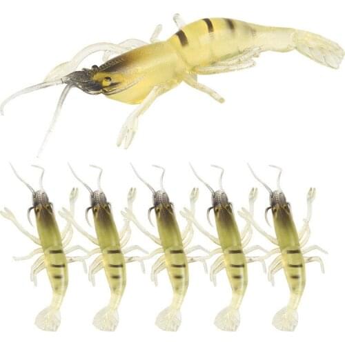 10Pcs Transparent Shrimp Soft Bait 1.3g/5.5cm Fake Shrimp Road Bait Outdoor Fishing SUPERBAIT Fishing lures
