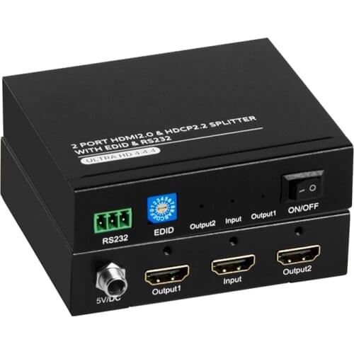 1X2 HDMI2.0 & HDCP2.2 SPLITTER WITH EDID & RS232
