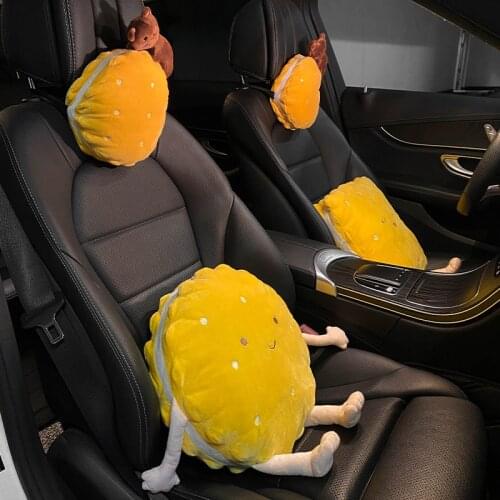 2021 Creative Cute Cartoon Bear Rabbit Lumbar Support Headrest Car Neck Pillow Ornament Gift