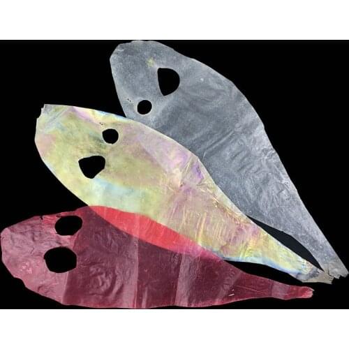 3PCS Multiple Color Real Fish Skin Film for Saltwater Fly Making Sabiki Rig Baits Shrimp Body Cover