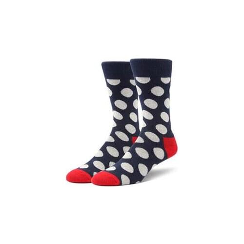 60pairs/lot fedex fast korean style man casual dot cotton long socks autumn winter Polka Dot Casual Socks