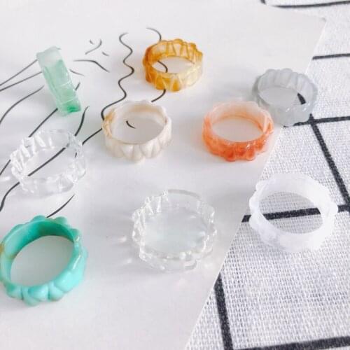 DIY Jewelry Accessories Wholesale Resin Simple Symphony Ring Round Wave Ring Ring Material Accessories