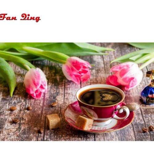 Diamond Embroidery Coffee And sugar Full Display Diamond Mosaic Landscape Diamond Painting Square Rhinestones Art Home Decor