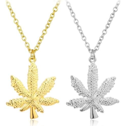MQCHUN Hot Women Men Pendant Necklace Hiphop Leaf Maple Leaf Chain Franco Hip Hop Jewelry Necklace-30