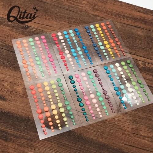 QITAI Dots sticker 6sheets /lot scrapbooking Sparkle Glitter Stickers Sugar Sprinkles Self- adhesive Enamel Resin Sticker ES031