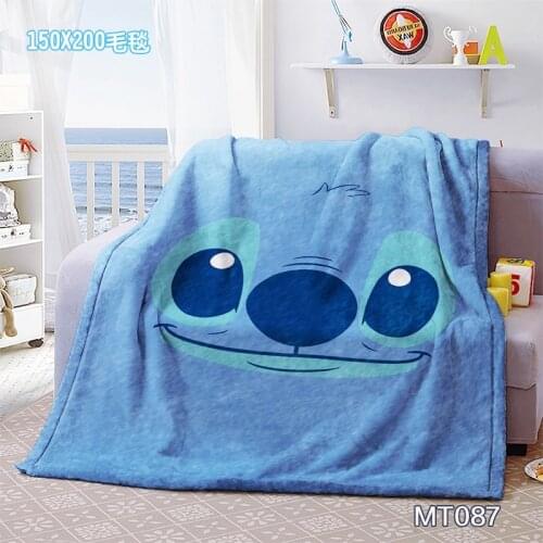 Disney Lilo & Stitch Anime Figures Cartoon Product Cosplay Accessories Customized Blanket Warm Home Bed Unisex Gifts