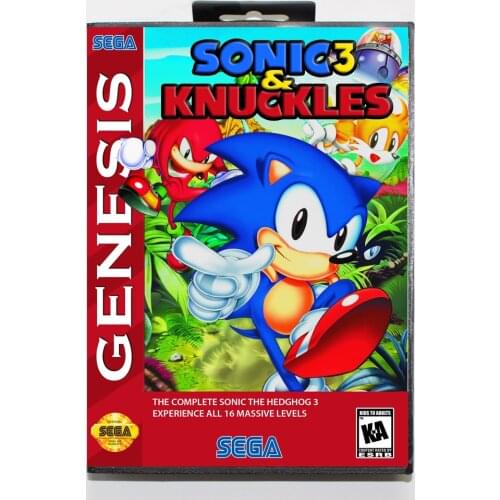 Sonic and Knuckles & Sonic 3 16bit MD Game Card For Sega Mega Drive/ Genesis with Retail Box