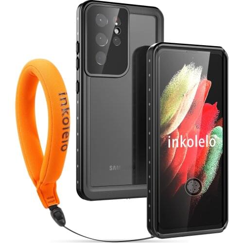 Inkolelo Samsung Galaxy S21 Ultra Waterproof Case, Built-in Screen Waterproof Full Sealed Shockproof Cover for S21 Ultra Black
