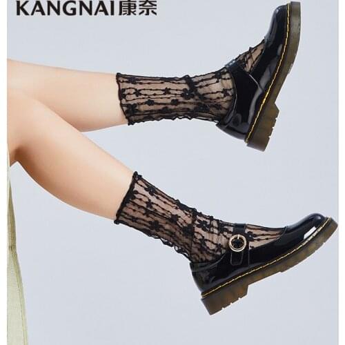 KANGNAI Women Loafers Shoes Patent Leather Round Toe Mary Janes Lolita Shoes Platform Spring Summer Ladies Flats