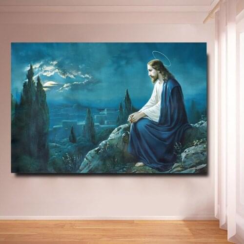 Canvas Hd Prints Paintings Wall Art 1 Panel Christian Jesus Poster Modular Frame Pictures For Living Room Modern Home Decoration