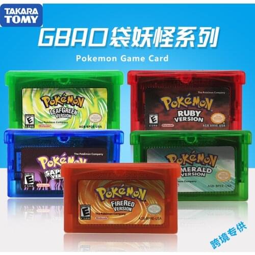 Pokemon Series NDSL GB GBC GBA GBM SP Video Game Cartridge Console Card Classic Game Collect Colorful Version English Language