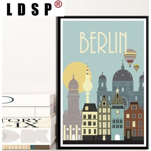 LDSP Abstract Canva Painting Poster Print Berlin Venice ToulouseFamous Travel Citie Sofa Wall Art Picture Home Decor Living Room