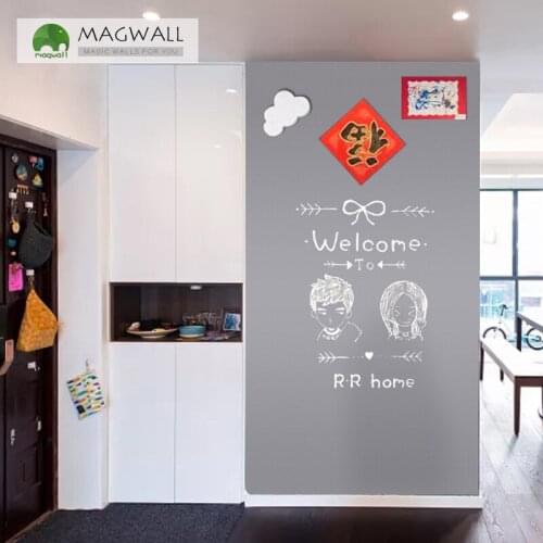 Magnetic double-layer gray color writing board 1*1m educational drawing writing soft chalkboard