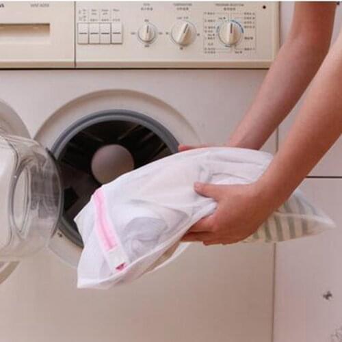 Fashion 9 Sizes Zippered Foldable Nylon Laundry Bag Bra Socks Underwear Clothes Washing Machine Protection Net Mesh Bags