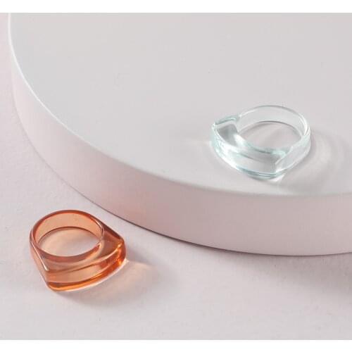 LUNA CHIAO Clear Color Acrylic Resin Rings Set - Women Statement POP Rings for Women