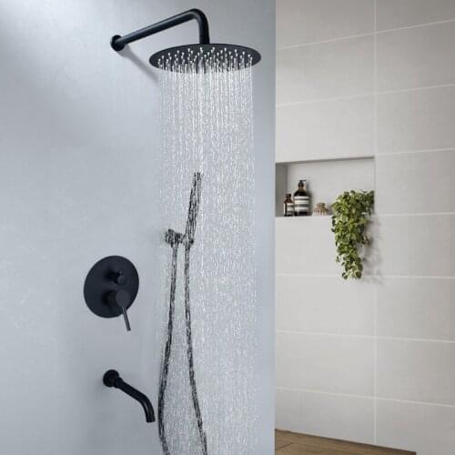 Rainfall Shower Sets 304 Stainless Steel Bathroom Shower Set Into Wall Concealed Shower Cold And Hot Mixer Tap Faucet