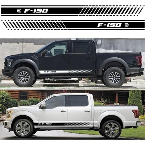 2PCS For Ford F150 F-150 Stylish Car Door Side Skirt Stickers Vinyl Body Decals Racing Stripe Auto Exterior Decor Accessories