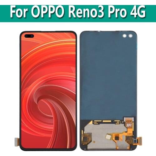 Original AMOLED 6.4" For OPPO Reno3 Pro 4G LCD Display Touch Digitizer Screen Assembly CPH2035 CPH2037 CPH2036