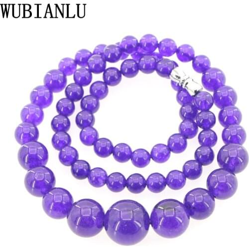 WUBIANLU 13 Style 6-14mm Natural Stone Crystal Jaspers Beaded Necklace Women In Choker Necklaces Jades Jewelry Gift Wholesale