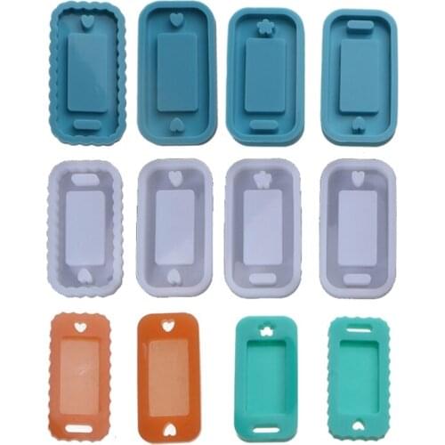 Rectangle Tag Epoxy Resin Mold DIY Keychain Silicone Molds for Delicate Keyring Pendants UV Crafts Ornaments Bag Decoration