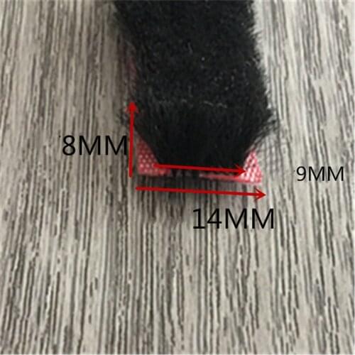 Sliding Sash Window Door Wool Pile Seals Weatherstrip Insert Brush Seal Felt Draught Excluder Waterproof 14mm 14x8mm 10m Black