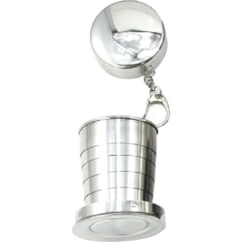 Stainless Steel Folding Cup Portable Telescopic Collapsible Outdoor Travel Cup Mug Coffee Handcup Teacups Teaware