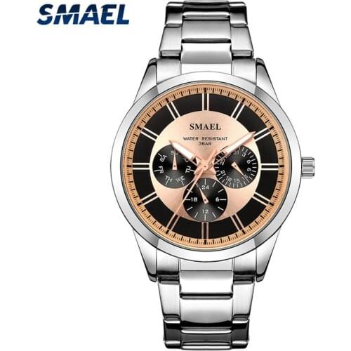 SMAEL Watches Men Top Brand Analog Military Mens Watch Full Steel Waterproof Quartz Watch for Men Clock Relogio Masculino