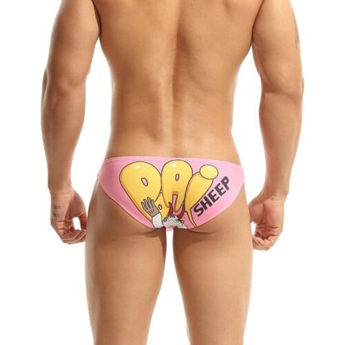 Men‘s Briefs Underwear Men Sexy Jockstrap Pouch Cuecas Man Printed Panties Thongs Mesh Underpants Gay Slip Homme Srting Seobean